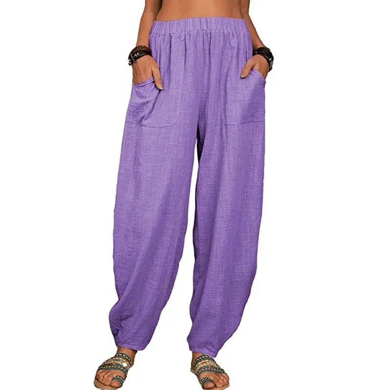 Casual Cotton-linen Harem Pants