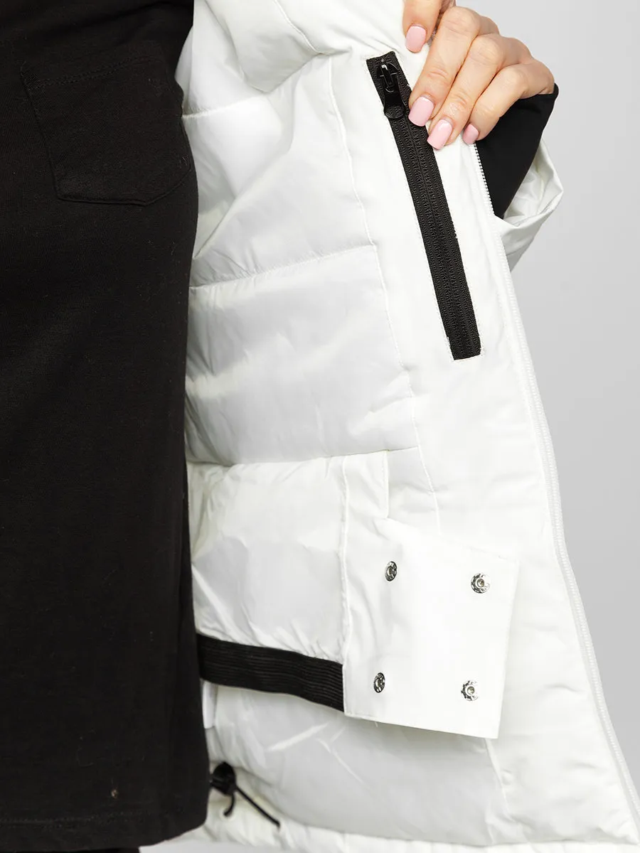 White women's winter ski jacket