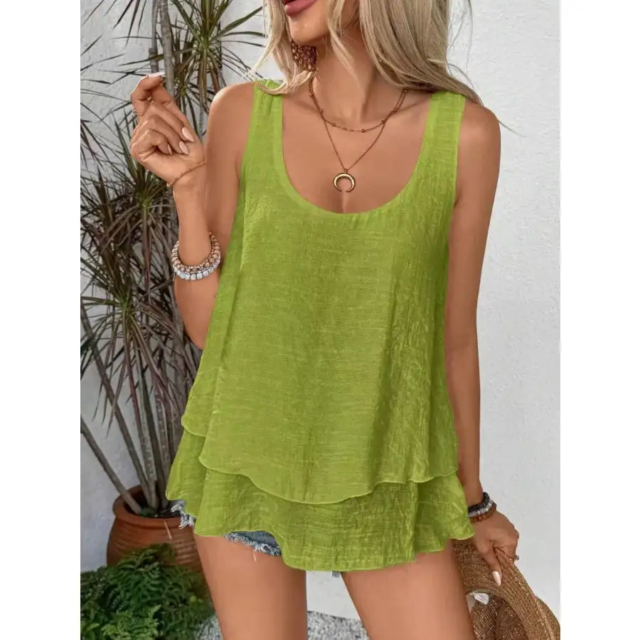 Wide-Strap Layered Tank Top