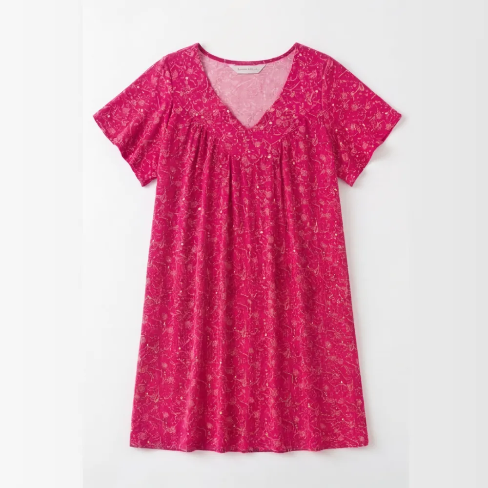 Printed V Neck Flow Blouse