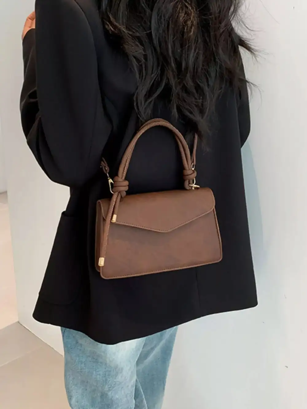 Flap Crossbody Bag with Top Handle