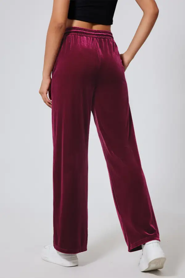 Drawstring Rise Wide Leg Pants