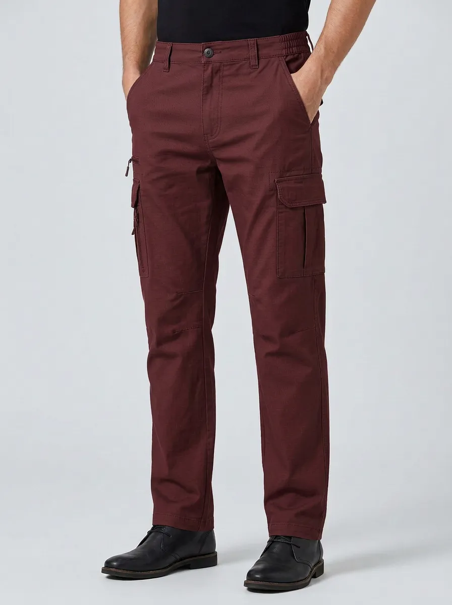 Men's Casual Outdoor Multi-Pocket Grey Cargo Pants