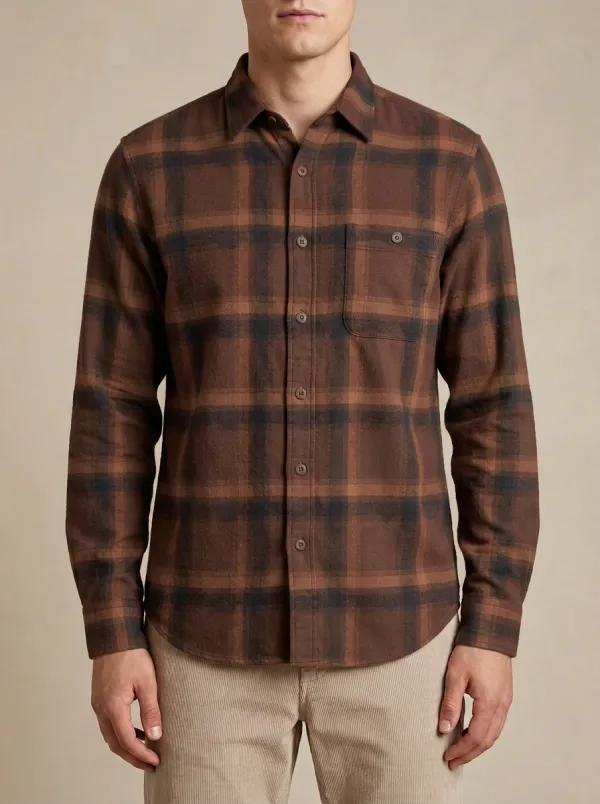 Relaxed Plaid Long-Sleeve Men's Long-Sleeve Shirt