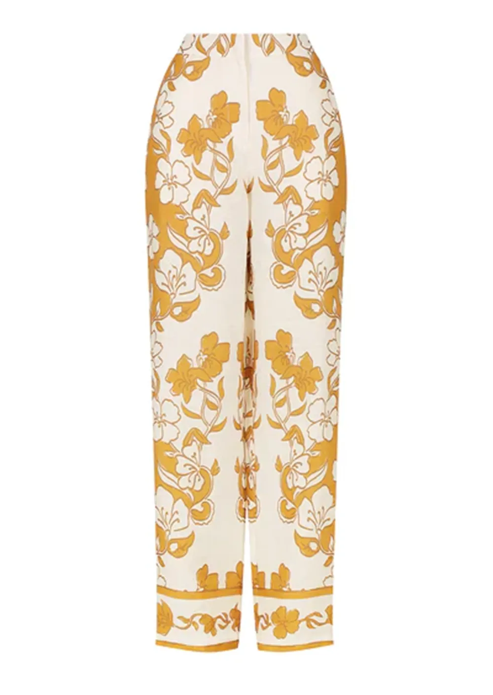 FLORAL PRINTED WIDE LEG PANTS