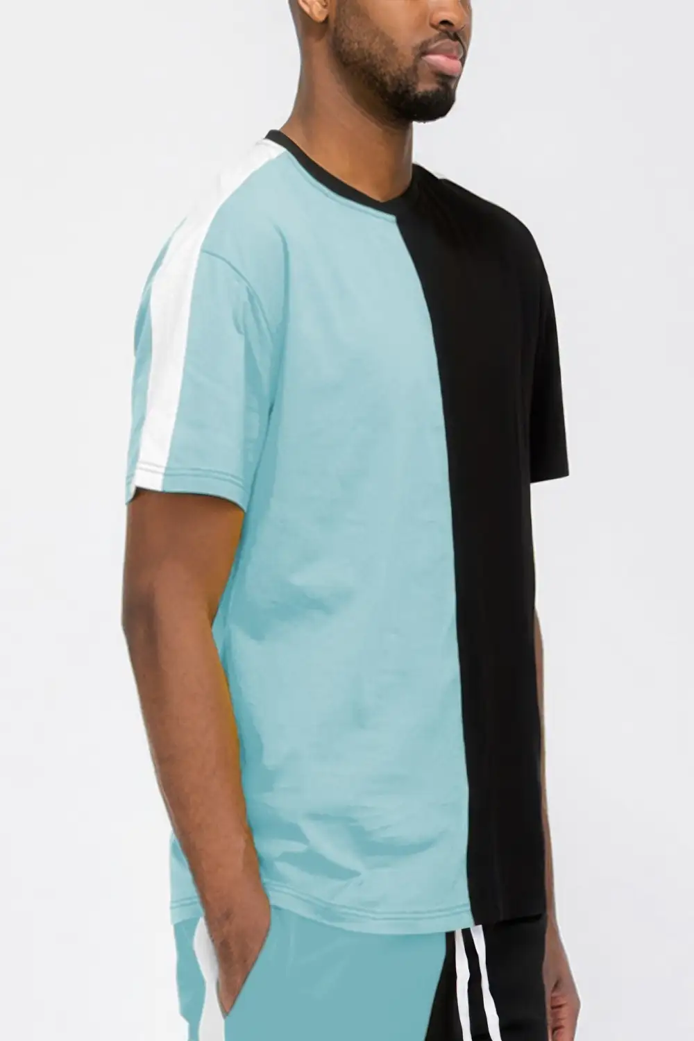 Two Tone Color Block Short Sleeve T-Shirt