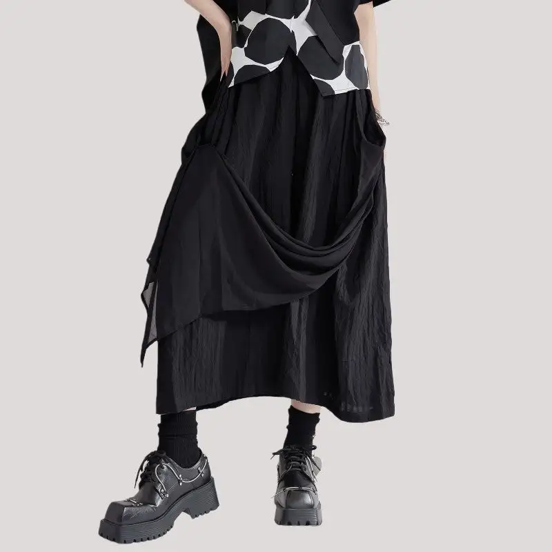 Women's Pleated Asymmetric Skirt