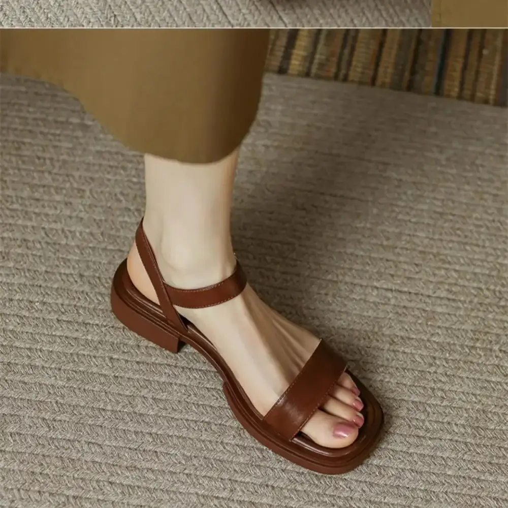 Wraparound Slingback Open-Toe Flat Sandals