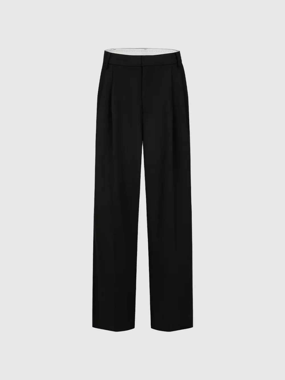 Ladies Black Straight-Waisted Commuter Style Suit Trousers