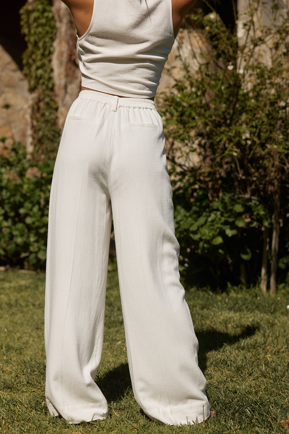 Leisure White Linen Trouser