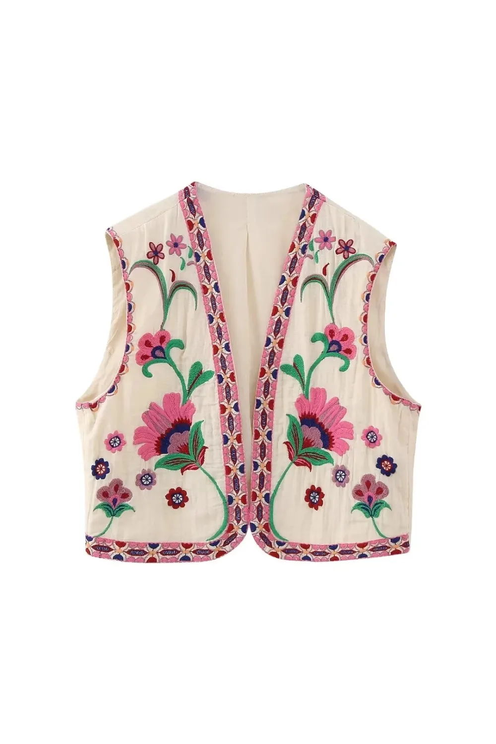 Embroidered Sleeveless Vest