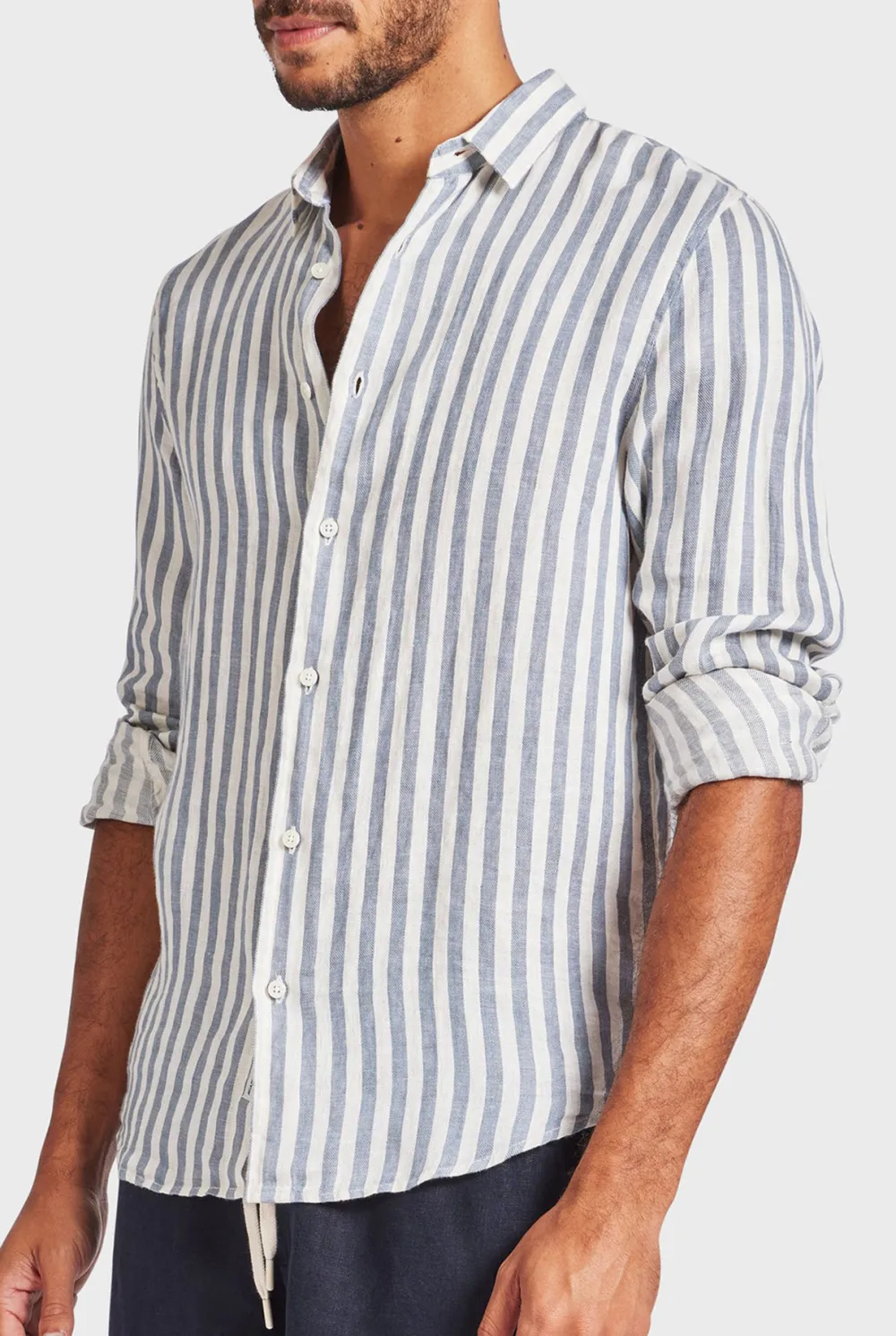 Striped Linen Button Down Shirt