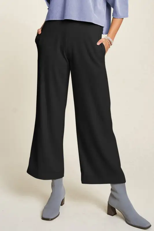Wide Leg Mid Rise Pants