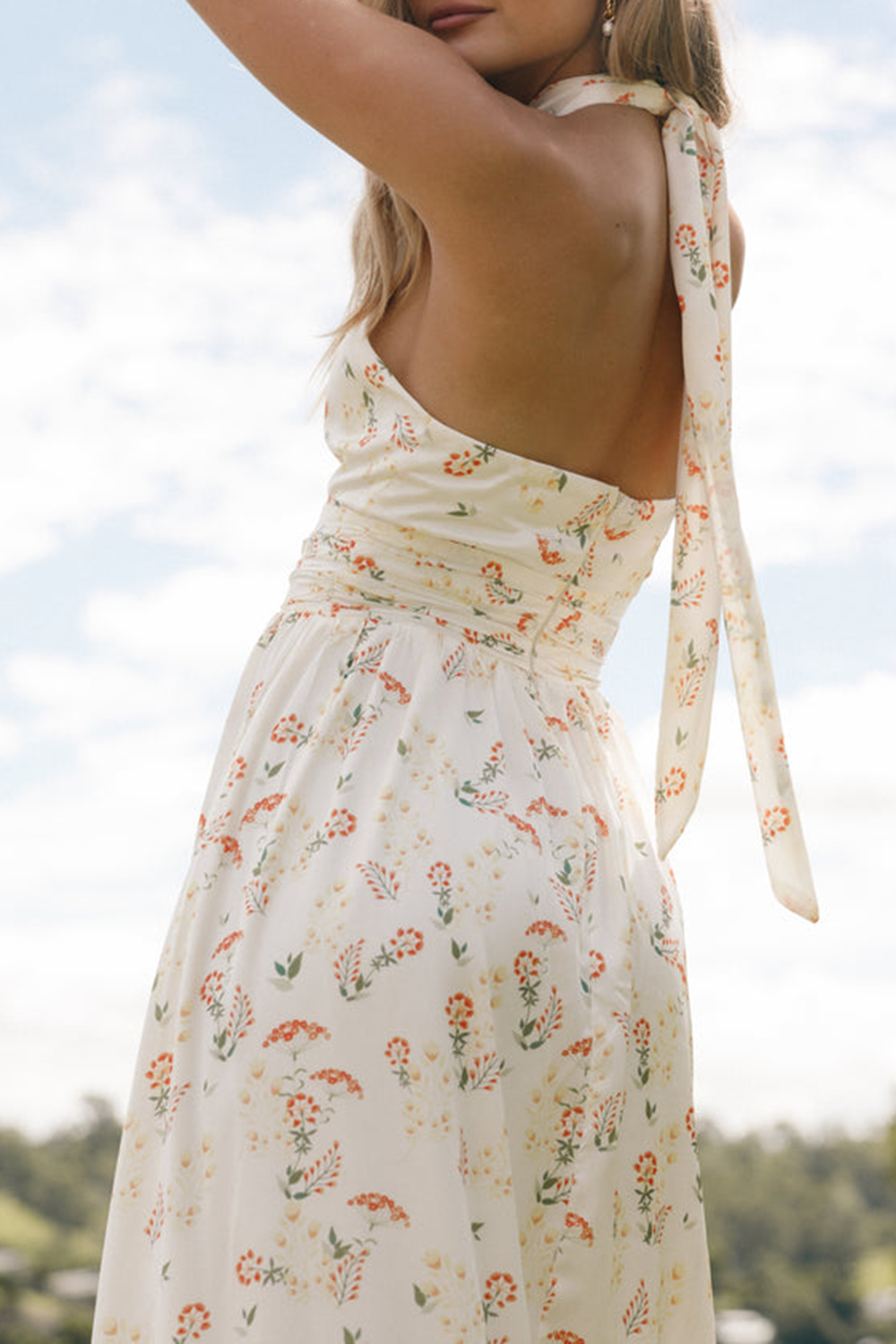 ELEGANT PRINTED OFF-THE-SHOULDER DRESS