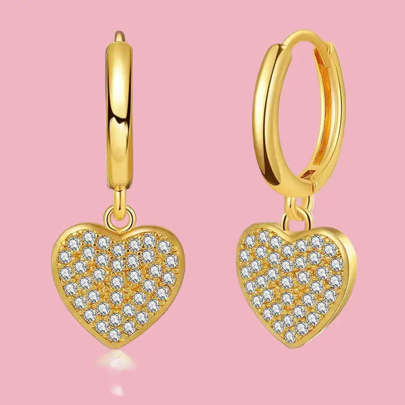 Heart Zirconia Earrings