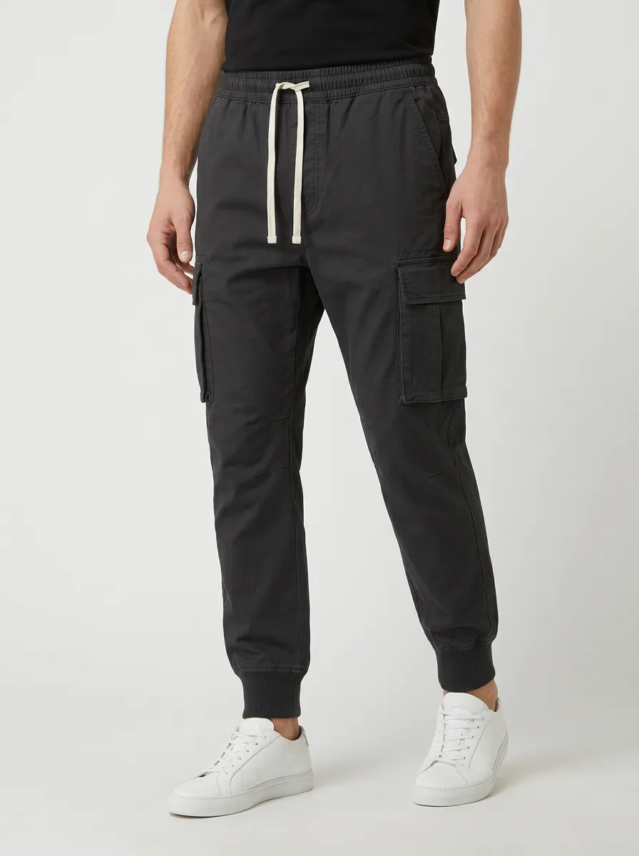 Drawstring Jogger Solid-Style Men's Cargo Pants