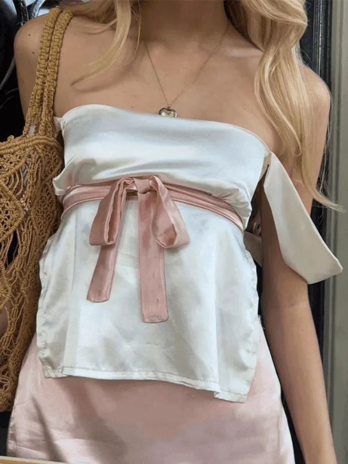 Backless Lace Lace-Up Slim-Fit Tank Top