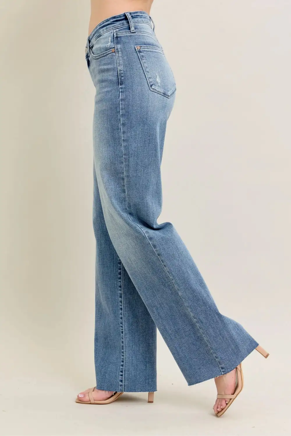 Refined Mid Rise Wide Leg Jeans