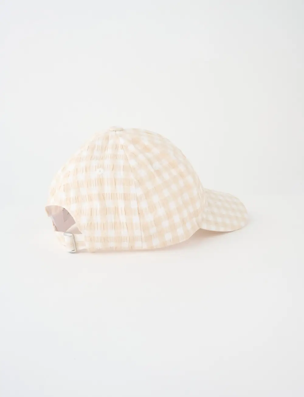 Fashionable Plaid Light Beige Cap