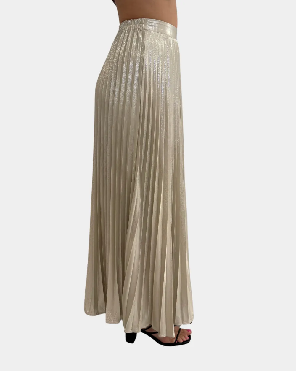 Metallic Pleat Skirt