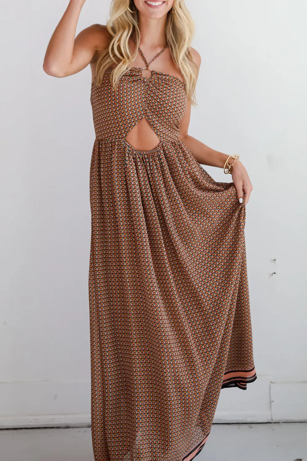 Mocha Sleeveless Maxi Dress