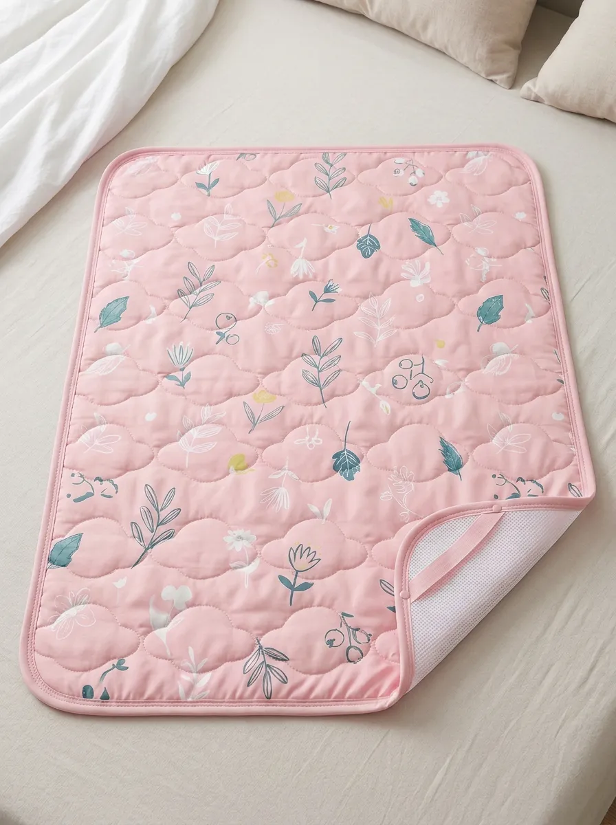 Botanical Floral Mint Green Pattern Cooling Mat