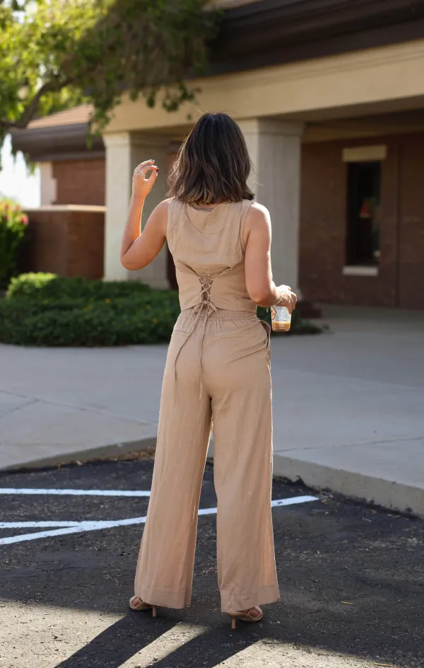 Elastic-Waist Pleated Pants