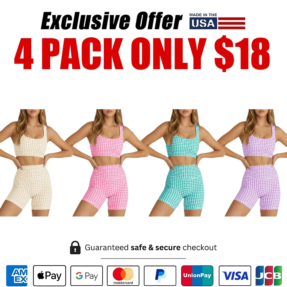 Women's Plaid Two-Piece Athleisure Set