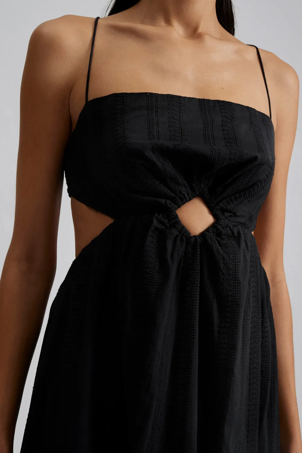 Cut Out Strapless Midi Dress