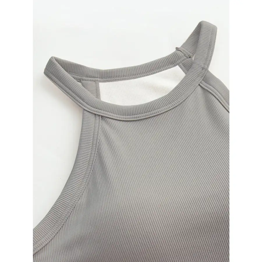 Grecian Neck Tank With Chest Pads