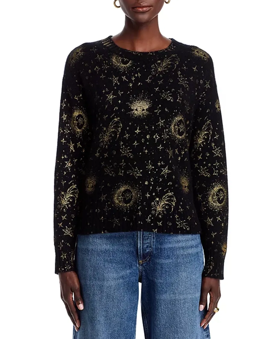 Long Sleeve Cashmere Astrological Crewneck Sweater