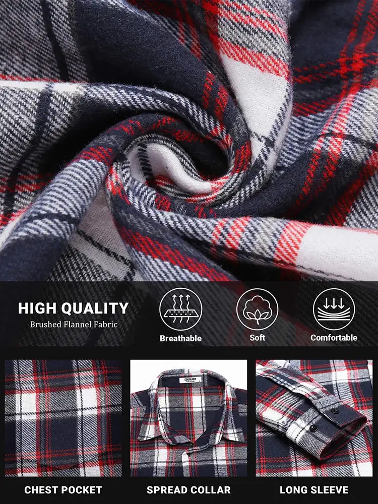 Casual Button Down Plaid Flannel Shirt