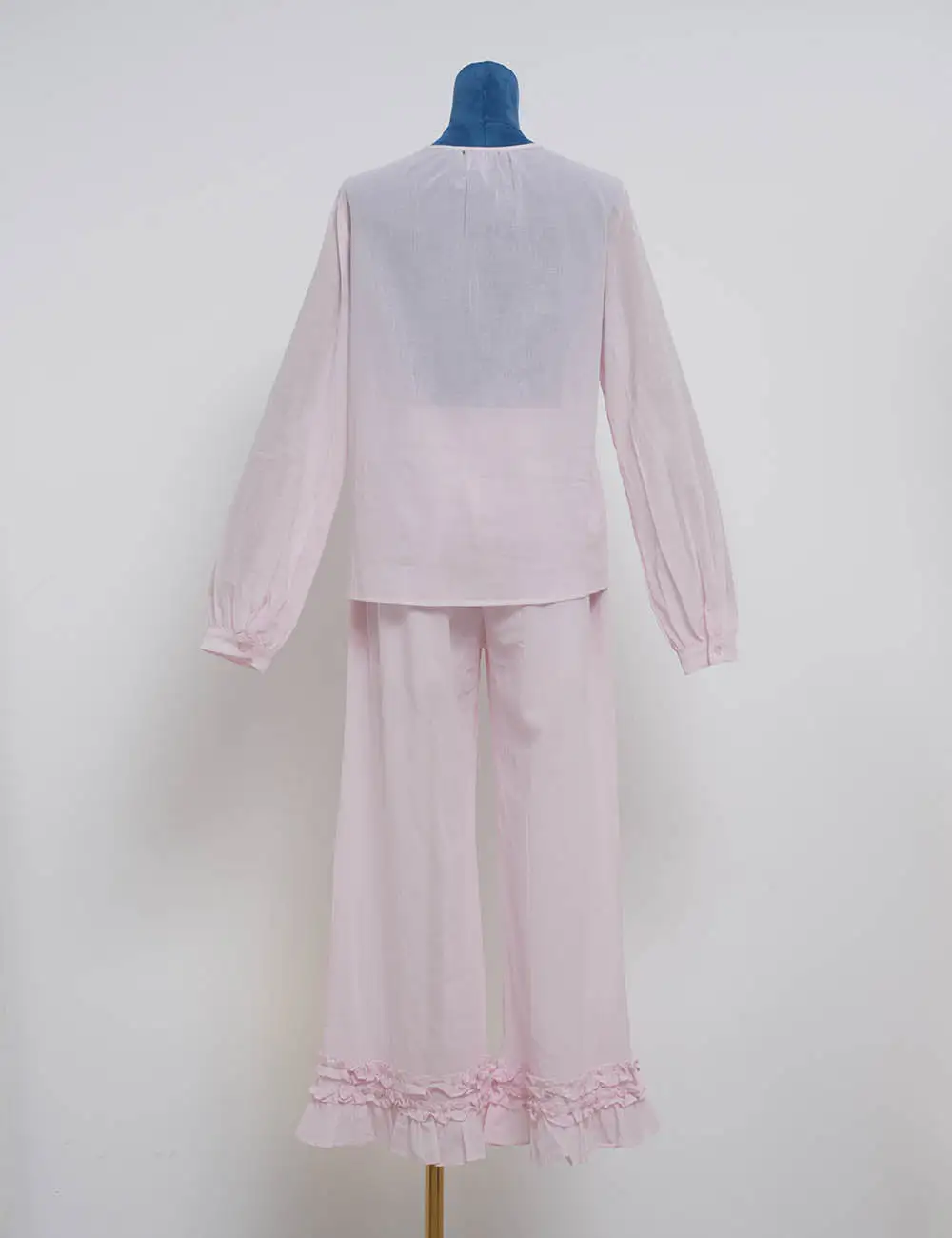 Casual Elastic Waist Ruffle Hem Wide Leg Pants