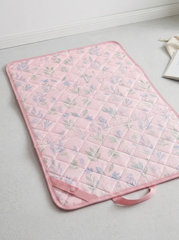 Botanical Nature Lover Blue Leaf Pattern Cooling Mat