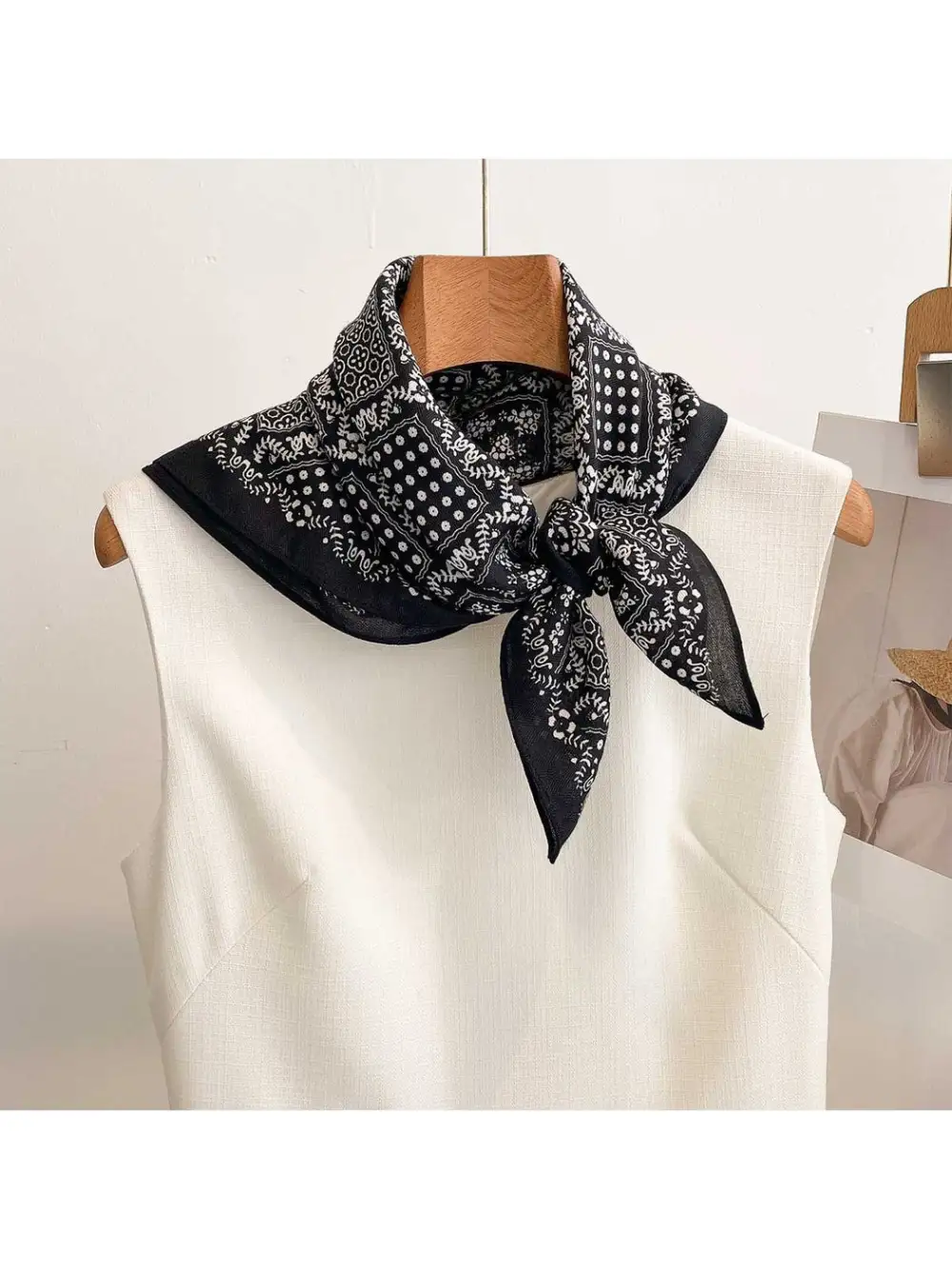 Mixed Floral Dot Patchwork Square Scarf