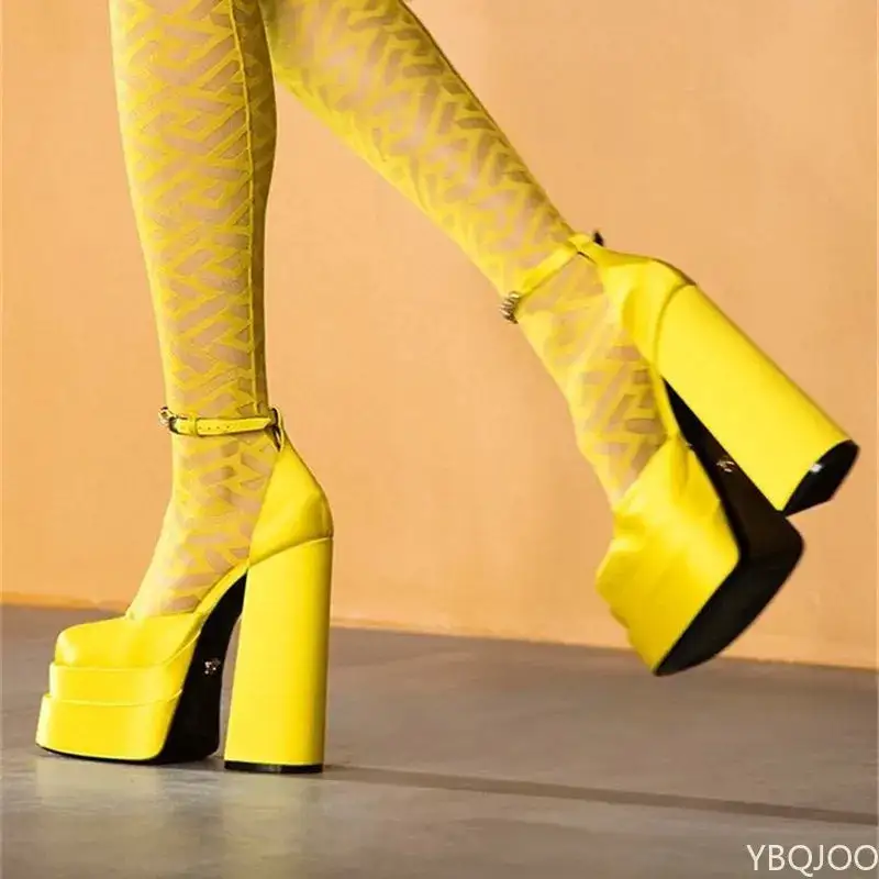 Classic Square-Heel Platform Pumps