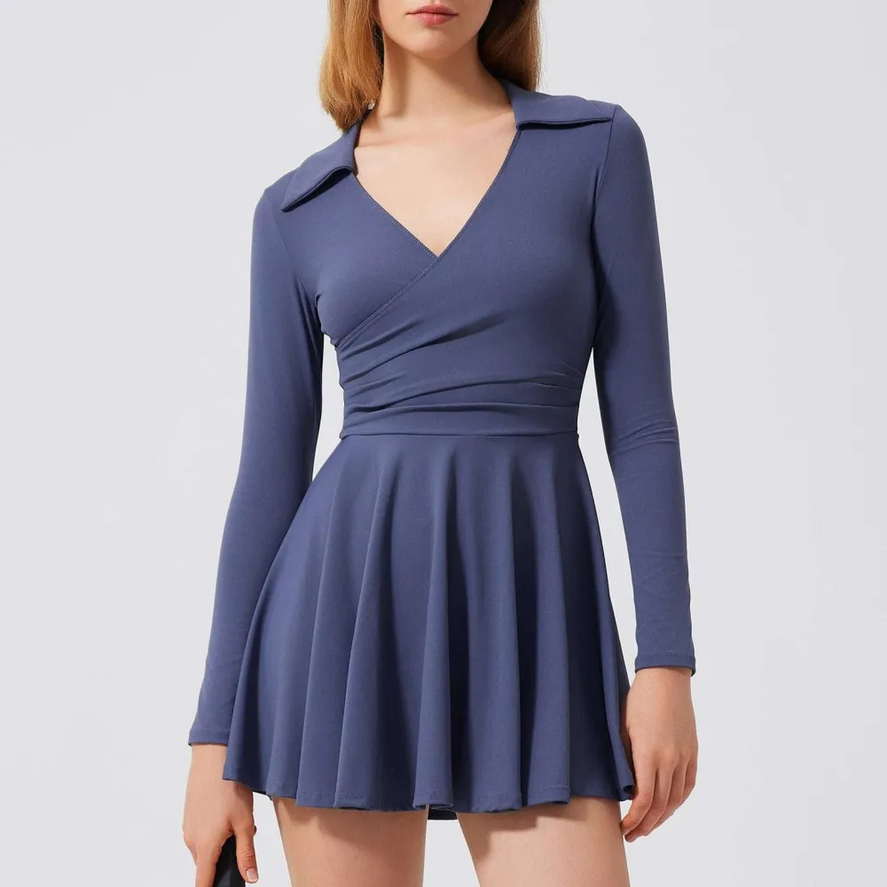 Long-Sleeve High-Waist Top and Skort Active Set