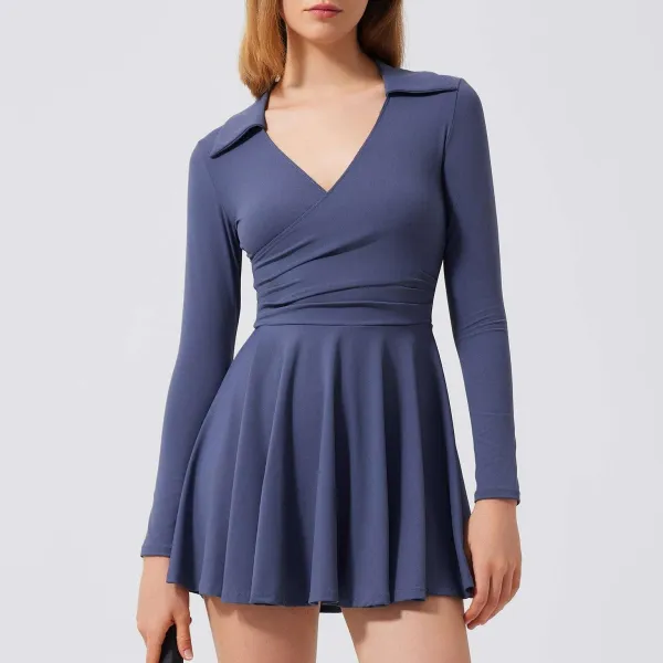 Long-Sleeve High-Waist Top and Skort Active Set