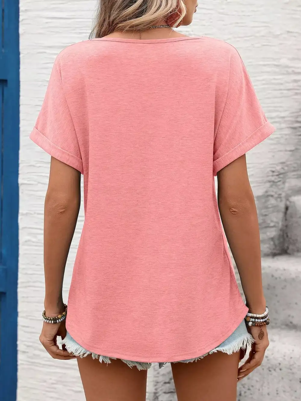 Lace Trim Detail Short Sleeve T-Shirt
