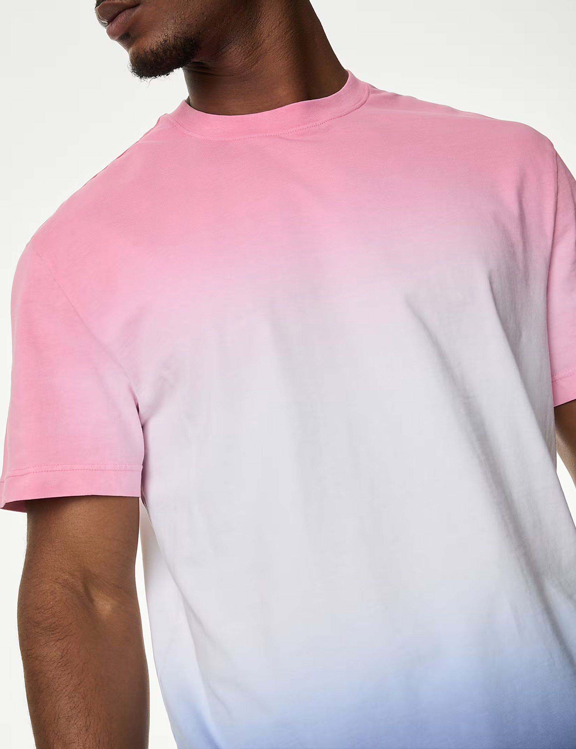 Pink Blue Gradient Short Sleeve T-Shirt