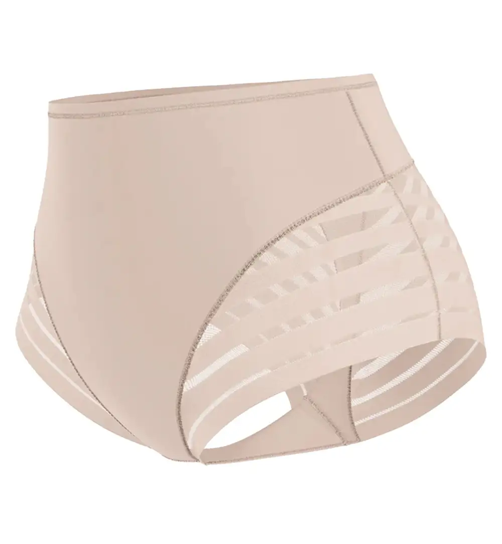 Mid-Rise Lace Cotton Padded Shaping Brief