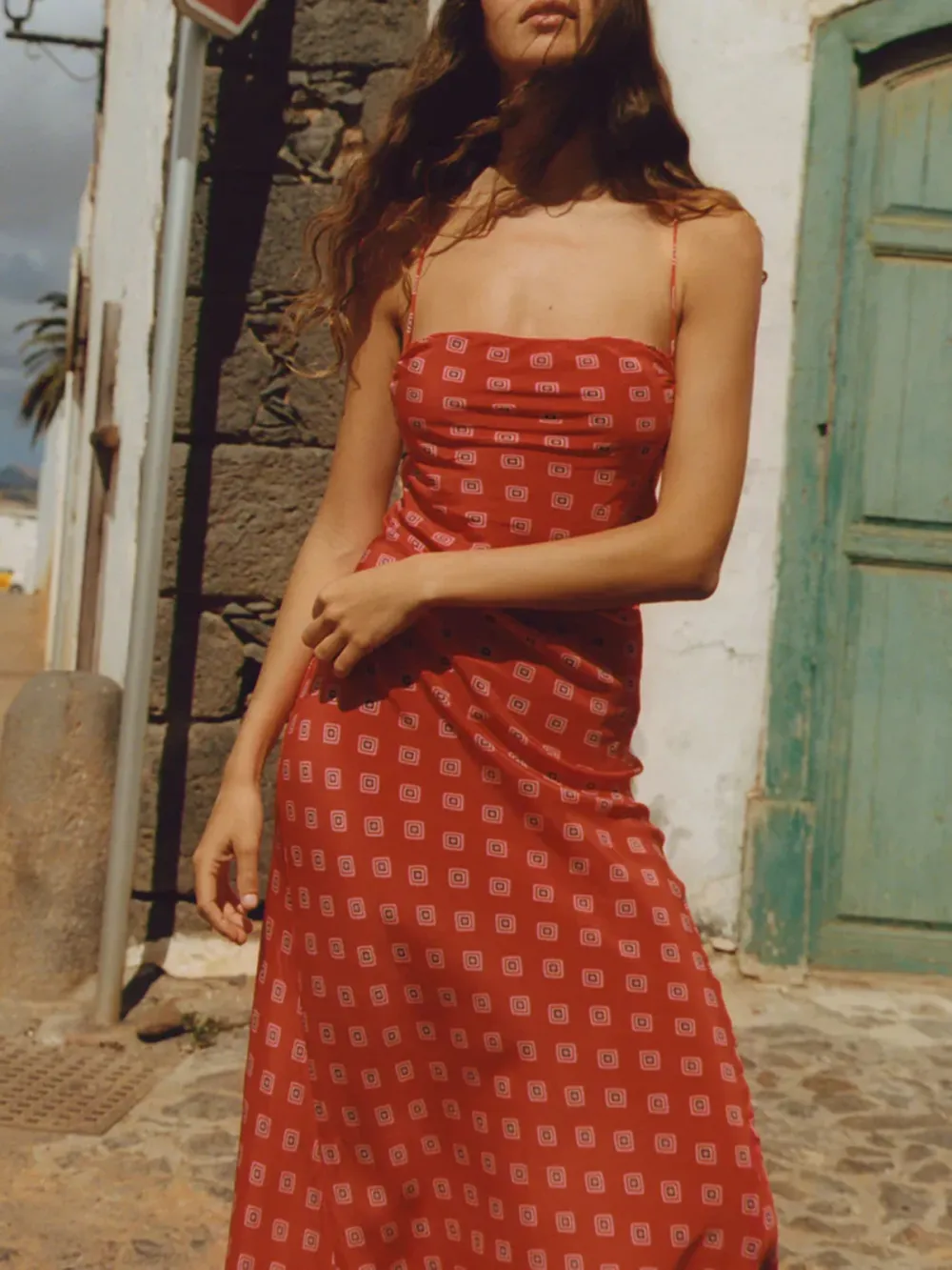 Casual Style Silk Bias Maxi Slip Coral