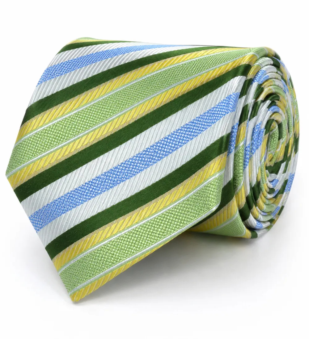 Classic Striped Men's Necktie With Pocket Square