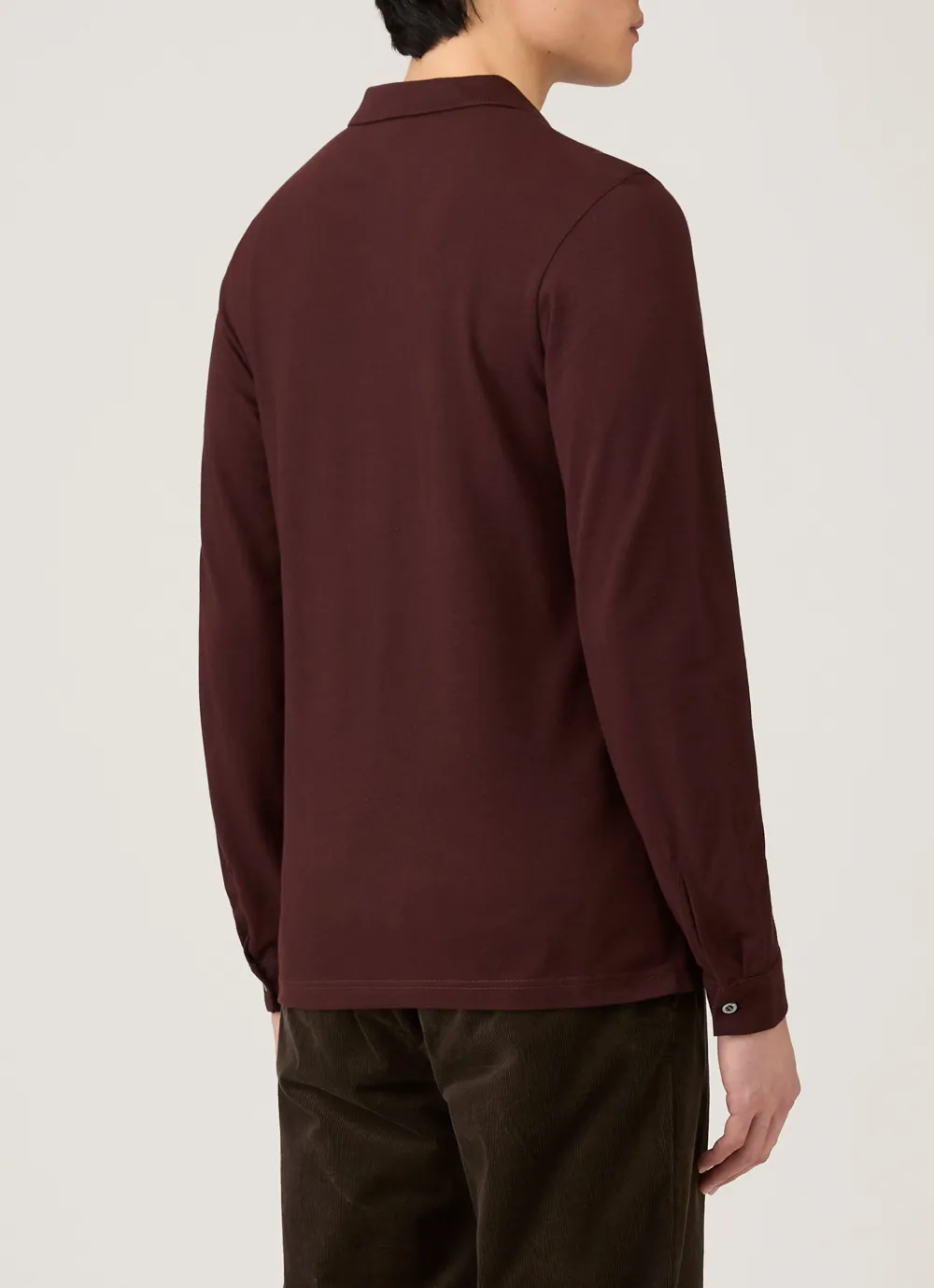 Contemporary Everyday Slim Fit Cotton Pique Long Sleeve Polo Shirt