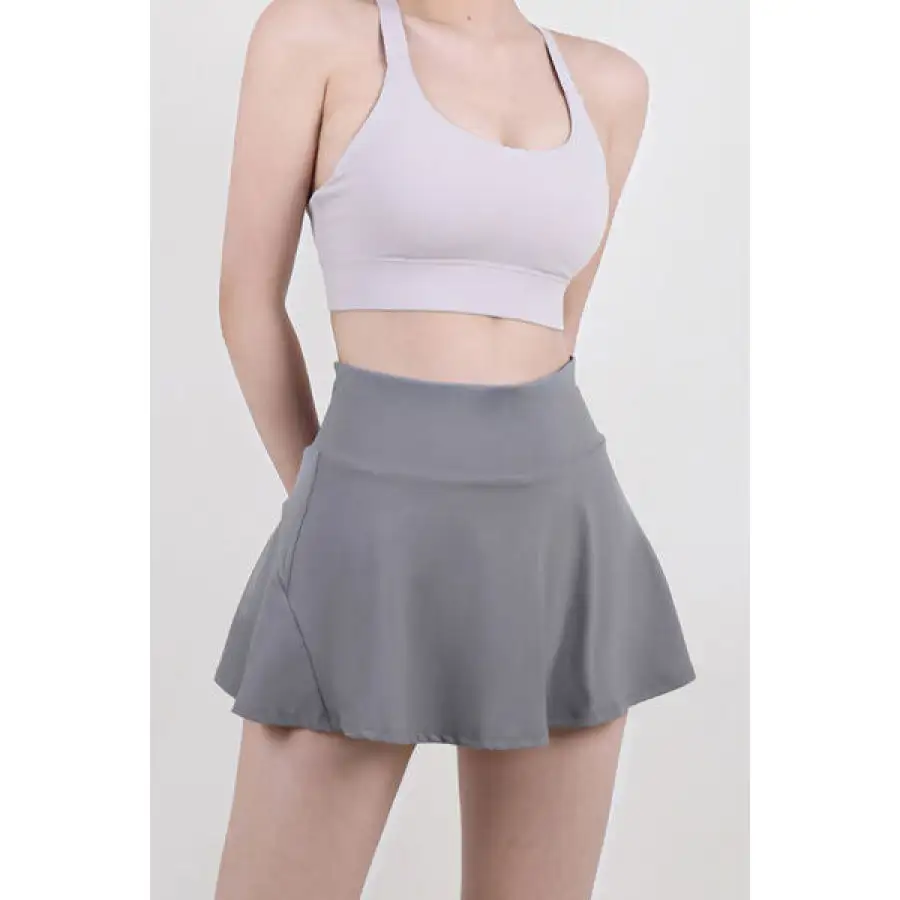 High Waist Pleated Active Skirt
