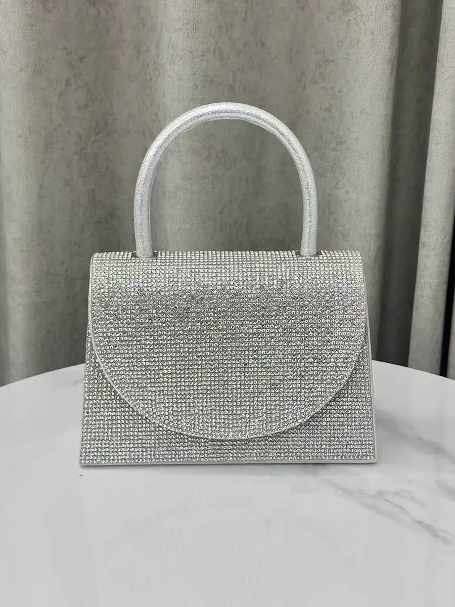Rhinestone Geometric Evening Clutch Bag