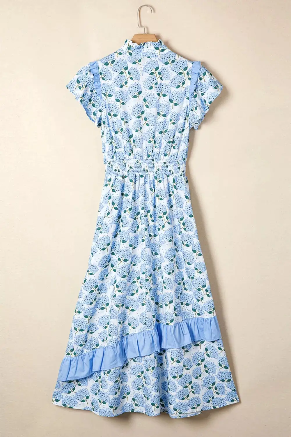Clean Line Floral Printed Ruffle Dress