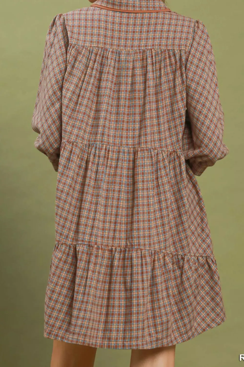 Plaid Button-Down Oversized Shirt Dress