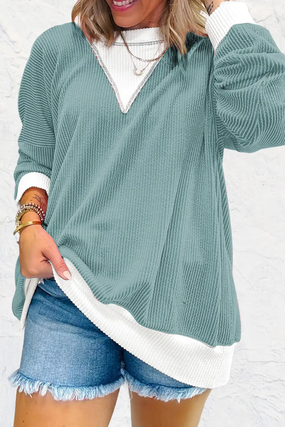 Textured Loose Fit Top