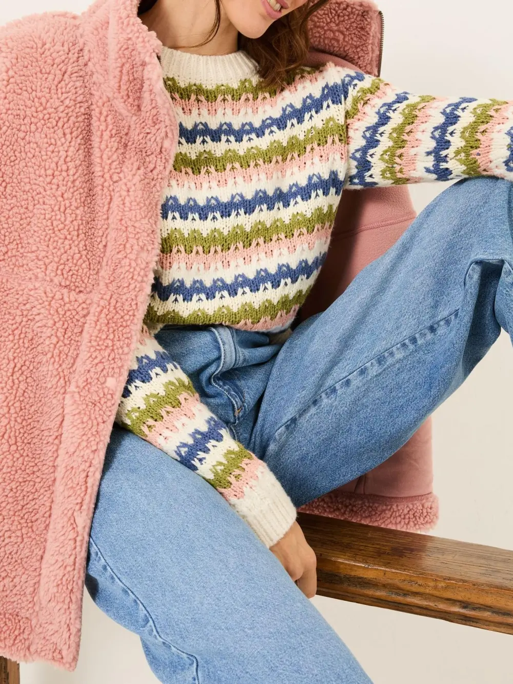 Blue Jayne Knitted Pattern Jumper